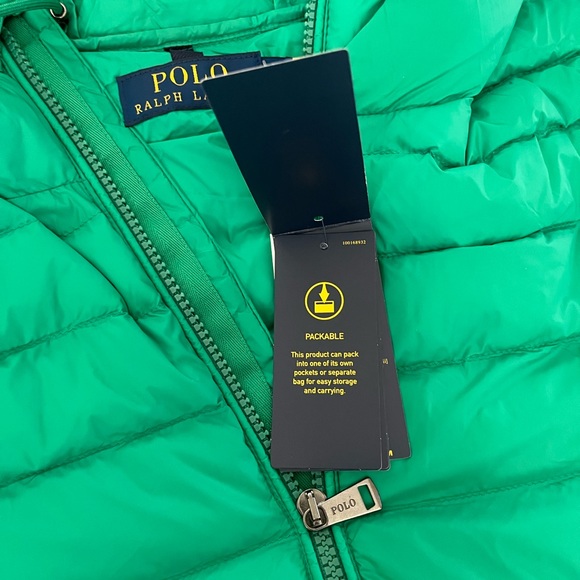 Polo Ralph Lauren Men Green The Packable Hooded Jacket Size XL NWT - Picture 4 of 5